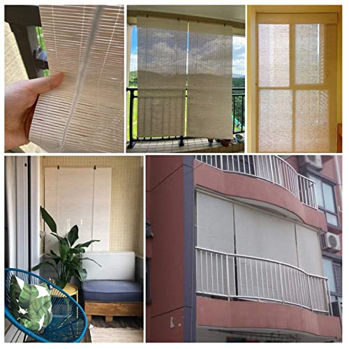 White Bamboo Roller Blind,Natural Roman Roller Shades,Light Filtering Roll Up Shutter,Wood Window Shades Blinds with Lift,Blackout Curtain for Indoor Home,Office,Kitchen,Custom (W60xH120cm/24x47in) 6 White Bamboo Roller Blind,Natural Roman Roller Shades,Light Filtering Roll Up Shutter,Wood Window Shades Blinds with Lift,Blackout Curtain for Indoor Home,Office,Kitchen,Custom (W60xH120cm/24x47in) - Image 6