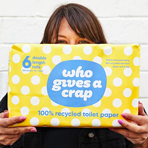 Who Gives A Crap – 100% Recycled, Twice as Long, Enviromentally Friendly and SustainableToilet Roll, Box of 6 (3-Ply, 360 Sheets) - Soft, Strong, Sustainable, Biodegradable & Plastic-Free 2 Who Gives A Crap – 100% Recycled, Twice as Long, Enviromentally Friendly and SustainableToilet Roll, Box of 6 (3-Ply, 360 Sheets) - Soft, Strong, Sustainable, Biodegradable & Plastic-Free - Image 2