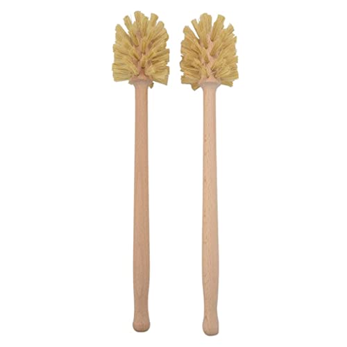 Wood Toilet Brush,2Pcs Toilet Cleaning Brush, 14x3in Strong Hemp Bristles,Non Slip Long Handle Reusable Beechwood Toilet Brush for Bathroom 1 Wood Toilet Brush,2Pcs Toilet Cleaning Brush, 14x3in Strong Hemp Bristles,Non Slip Long Handle Reusable Beechwood Toilet Brush for Bathroom