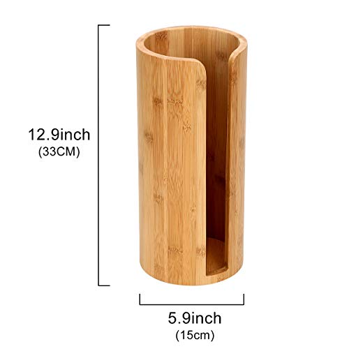 Woodluv Toilet Roll Holder, Free-Standing Toilet Paper Storage Holder Stand, Round Toilet Paper Loo Roll Holder Stand for Bathroom & Toilets, Bamboo 6 Woodluv Toilet Roll Holder, Free-Standing Toilet Paper Storage Holder Stand, Round Toilet Paper Loo Roll Holder Stand for Bathroom & Toilets, Bamboo - Image 6