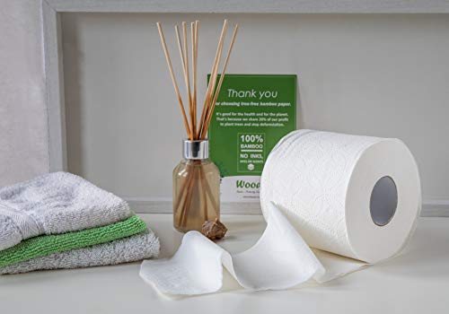 Woody 24-Pack Bamboo Toilet Rolls – 300 Sheets Loo Rolls eco-Friendly 3-ply Tissue Paper; Soft and Strong Premium Bulk Buy Tissue for Toilets (24 Count (Pack of 1)) 4 Woody 24-Pack Bamboo Toilet Rolls – 300 Sheets Loo Rolls eco-Friendly 3-ply Tissue Paper; Soft and Strong Premium Bulk Buy Tissue for Toilets (24 Count (Pack of 1)) - Image 4