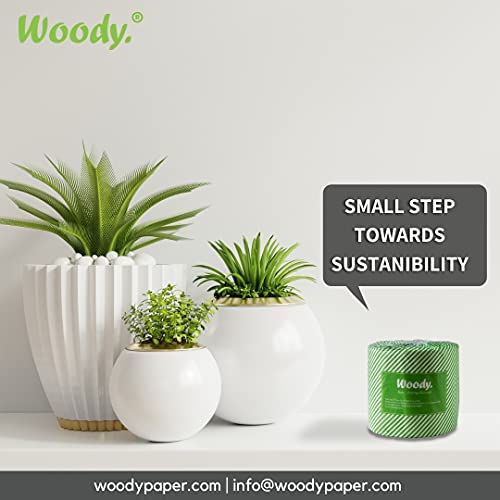 Woody 24-Pack Bamboo Toilet Rolls – 300 Sheets Loo Rolls eco-Friendly 3-ply Tissue Paper; Soft and Strong Premium Bulk Buy Tissue for Toilets (24 Count (Pack of 1)) 5 Woody 24-Pack Bamboo Toilet Rolls – 300 Sheets Loo Rolls eco-Friendly 3-ply Tissue Paper; Soft and Strong Premium Bulk Buy Tissue for Toilets (24 Count (Pack of 1)) - Image 5