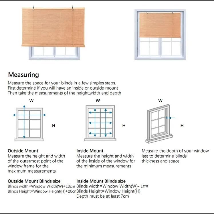 XiuXiu bamboo blinds bamboo shades roman bamboo curtains roller shades for interior windows Roll Up blinds Indoor Outdoor Patio A 81W x 122H cm 3 XiuXiu bamboo blinds bamboo shades roman bamboo curtains roller shades for interior windows Roll Up blinds Indoor Outdoor Patio A 81W x 122H cm - Image 3