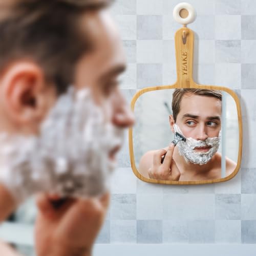 YEAKE Hand Mirror,Extra Large Natural Bamboo Handheld Mirror with Handle, Single-Sided Portable Travel Vanity Mirror for Men & Women,8.9" W x 12.4" L 4 YEAKE Hand Mirror,Extra Large Natural Bamboo Handheld Mirror with Handle, Single-Sided Portable Travel Vanity Mirror for Men & Women,8.9" W x 12.4" L - Image 4