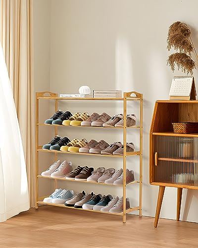 Youyijia 5 Tier Shoe Rack,Bamboo Shoe Storage,storage rack,Display stand, shoe shelf For Hallway,Living Room Bathroom Bedroom Natural 79 X 23 X 84cm 4 Youyijia 5 Tier Shoe Rack,Bamboo Shoe Storage,storage rack,Display stand, shoe shelf For Hallway,Living Room Bathroom Bedroom Natural 79 X 23 X 84cm - Image 4