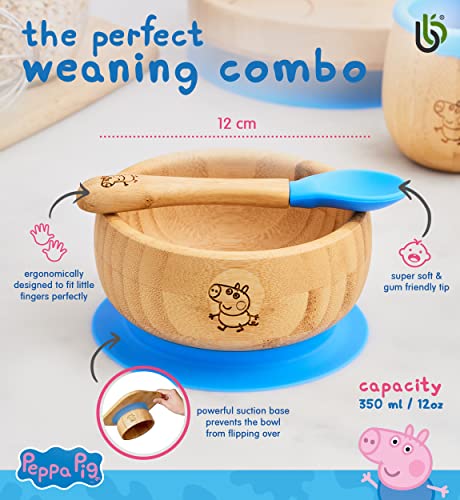 bamboo bamboo X Peppa Pig Baby Bowl and Spoon Set, Baby Bowls for Weaning, Baby Suction Bowl, Toddler Bowls with Baby Spoon, Weaning Bowl for Babies from 6 Months (George Pig) 3 bamboo bamboo X Peppa Pig Baby Bowl and Spoon Set, Baby Bowls for Weaning, Baby Suction Bowl, Toddler Bowls with Baby Spoon, Weaning Bowl for Babies from 6 Months (George Pig) - Image 3