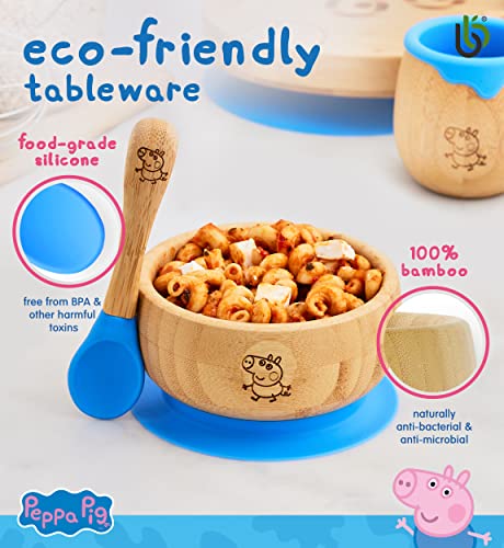 bamboo bamboo X Peppa Pig Baby Bowl and Spoon Set, Baby Bowls for Weaning, Baby Suction Bowl, Toddler Bowls with Baby Spoon, Weaning Bowl for Babies from 6 Months (George Pig) 4 bamboo bamboo X Peppa Pig Baby Bowl and Spoon Set, Baby Bowls for Weaning, Baby Suction Bowl, Toddler Bowls with Baby Spoon, Weaning Bowl for Babies from 6 Months (George Pig) - Image 4