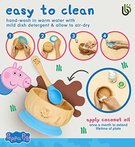 bamboo bamboo X Peppa Pig Baby Bowl and Spoon Set, Baby Bowls for Weaning, Baby Suction Bowl, Toddler Bowls with Baby Spoon, Weaning Bowl for Babies from 6 Months (George Pig) 7 bamboo bamboo X Peppa Pig Baby Bowl and Spoon Set, Baby Bowls for Weaning, Baby Suction Bowl, Toddler Bowls with Baby Spoon, Weaning Bowl for Babies from 6 Months (George Pig) - Image 7
