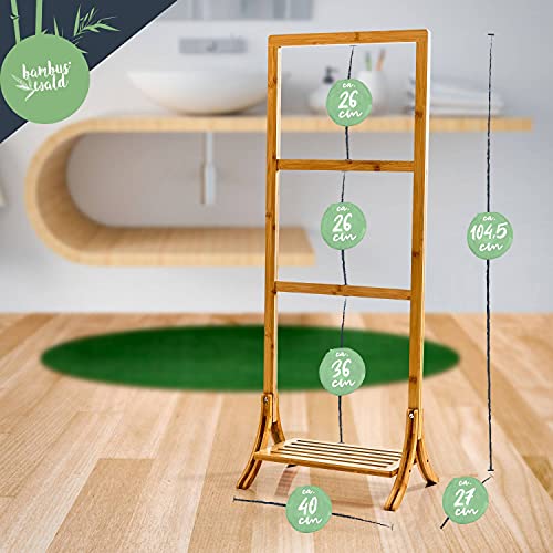 bambuswald © towel stand made of 100% bamboo | towel holder clothes rack drying rack clothes ladder towel ladder bathroom accessory towel rails 2 bambuswald © towel stand made of 100% bamboo | towel holder clothes rack drying rack clothes ladder towel ladder bathroom accessory towel rails - Image 2