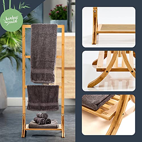 bambuswald © towel stand made of 100% bamboo | towel holder clothes rack drying rack clothes ladder towel ladder bathroom accessory towel rails 3 bambuswald © towel stand made of 100% bamboo | towel holder clothes rack drying rack clothes ladder towel ladder bathroom accessory towel rails - Image 3