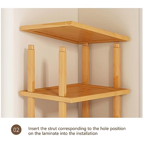 blodfune 6 Tiers Bamboo Vertical Shoe Rack, Adjustable prefabricated Storage Shelf Shoe Storage Stand, Free Standing Shelf Tower for Entryway,No-Tool Assembly Hallway S torage Shoe Rack Yellow 6 blodfune 6 Tiers Bamboo Vertical Shoe Rack, Adjustable prefabricated Storage Shelf Shoe Storage Stand, Free Standing Shelf Tower for Entryway,No-Tool Assembly Hallway S torage Shoe Rack Yellow - Image 6