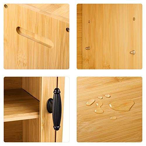 ikkle Bamboo Bread Box, Double Bread Storage Holder, Large Capacity Bread Bin Kitchen Organizer with Toaster Tong,2-Layer Bread Box for Kitchen Countertop Pantry 5 ikkle Bamboo Bread Box, Double Bread Storage Holder, Large Capacity Bread Bin Kitchen Organizer with Toaster Tong,2-Layer Bread Box for Kitchen Countertop Pantry - Image 5