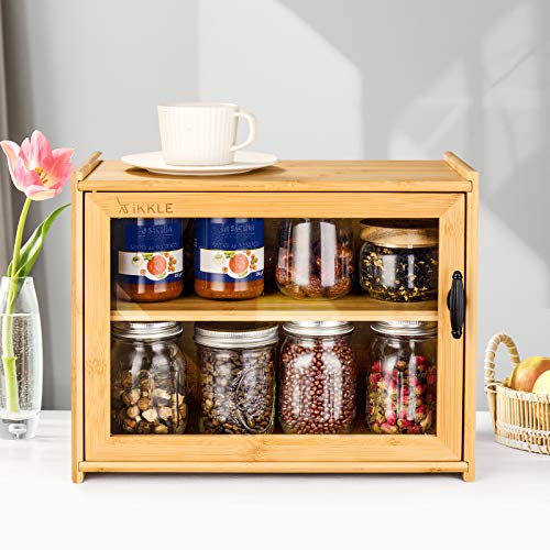 ikkle Bamboo Bread Box, Double Bread Storage Holder, Large Capacity Bread Bin Kitchen Organizer with Toaster Tong,2-Layer Bread Box for Kitchen Countertop Pantry 6 ikkle Bamboo Bread Box, Double Bread Storage Holder, Large Capacity Bread Bin Kitchen Organizer with Toaster Tong,2-Layer Bread Box for Kitchen Countertop Pantry - Image 6
