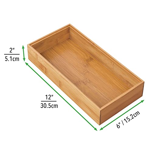 mDesign Bamboo Drawer Organiser for Cutlery in Kitchen Drawer - 30.5 cm Long Stackable Storage Tray for Cabinet, Countertop, Cupboard, and Shelf - Utensil Holder, Echo Collection, 6 Pack, Natural Wood 5 mDesign Bamboo Drawer Organiser for Cutlery in Kitchen Drawer - 30.5 cm Long Stackable Storage Tray for Cabinet, Countertop, Cupboard, and Shelf - Utensil Holder, Echo Collection, 6 Pack, Natural Wood - Image 5
