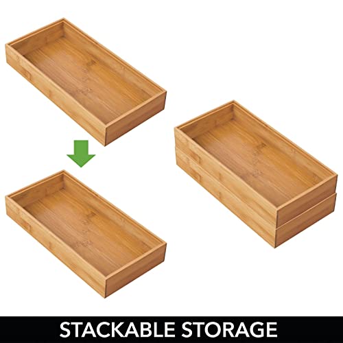 mDesign Bamboo Drawer Organiser for Cutlery in Kitchen Drawer - 30.5 cm Long Stackable Storage Tray for Cabinet, Countertop, Cupboard, and Shelf - Utensil Holder, Echo Collection, 6 Pack, Natural Wood 6 mDesign Bamboo Drawer Organiser for Cutlery in Kitchen Drawer - 30.5 cm Long Stackable Storage Tray for Cabinet, Countertop, Cupboard, and Shelf - Utensil Holder, Echo Collection, 6 Pack, Natural Wood - Image 6