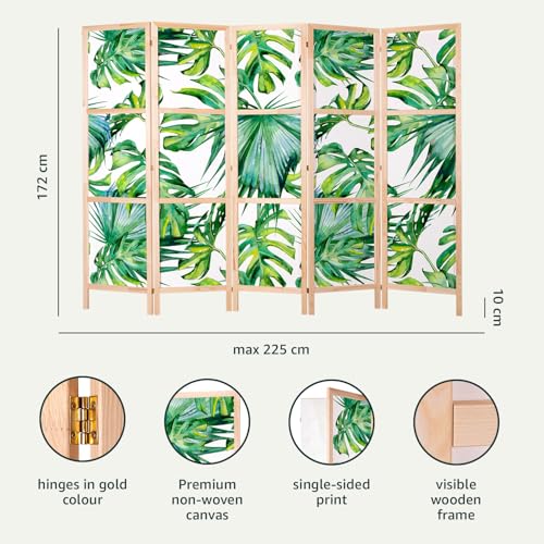 murando Room divider XXL Bamboo 225x171cm / 89"x68" 5 pieces Non-Woven Canvas Single-Sided Folding Screen Privacy wood pattern design hand made Home office Japan p-B-0006-z-c 3 murando Room divider XXL Bamboo 225x171cm / 89"x68" 5 pieces Non-Woven Canvas Single-Sided Folding Screen Privacy wood pattern design hand made Home office Japan p-B-0006-z-c - Image 3