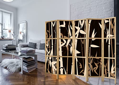 murando Room divider XXL Bamboo 225x171cm / 89"x68" 5 pieces Non-Woven Canvas Single-Sided Folding Screen Privacy wood pattern design hand made Home office Japan p-B-0006-z-c 4 murando Room divider XXL Bamboo 225x171cm / 89"x68" 5 pieces Non-Woven Canvas Single-Sided Folding Screen Privacy wood pattern design hand made Home office Japan p-B-0006-z-c - Image 4