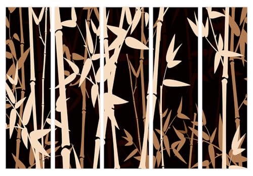 murando Room divider XXL Bamboo 225x171cm / 89"x68" 5 pieces Non-Woven Canvas Single-Sided Folding Screen Privacy wood pattern design hand made Home office Japan p-B-0006-z-c 6 murando Room divider XXL Bamboo 225x171cm / 89"x68" 5 pieces Non-Woven Canvas Single-Sided Folding Screen Privacy wood pattern design hand made Home office Japan p-B-0006-z-c - Image 6