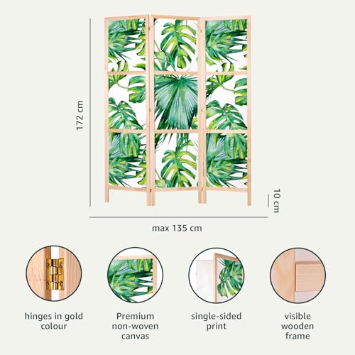 murando Room divider green bamboo nature zen spa 135x171cm / 54"x68" 3 pieces Non-Woven Canvas Single-Sided Folding Screen Privacy wood pattern design hand made Home office Japan b-B-0591-z-b 4 murando Room divider green bamboo nature zen spa 135x171cm / 54"x68" 3 pieces Non-Woven Canvas Single-Sided Folding Screen Privacy wood pattern design hand made Home office Japan b-B-0591-z-b - Image 4