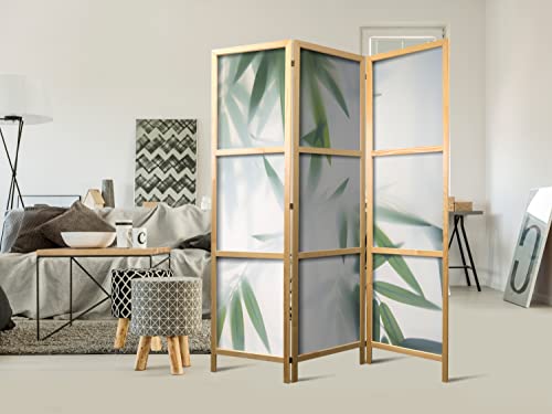 murando Room divider green bamboo nature zen spa 135x171cm / 54"x68" 3 pieces Non-Woven Canvas Single-Sided Folding Screen Privacy wood pattern design hand made Home office Japan b-B-0591-z-b 5 murando Room divider green bamboo nature zen spa 135x171cm / 54"x68" 3 pieces Non-Woven Canvas Single-Sided Folding Screen Privacy wood pattern design hand made Home office Japan b-B-0591-z-b - Image 5