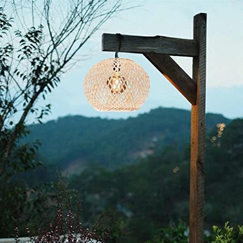perfk Bamboo Woven Lampshade Handwoven Ceiling Pendant Light Shade Lamp Shade Chandelier Cover for Bedroom Teahouse Kitchen Island Restaurant Cafe, 21x20cm 2 perfk Bamboo Woven Lampshade Handwoven Ceiling Pendant Light Shade Lamp Shade Chandelier Cover for Bedroom Teahouse Kitchen Island Restaurant Cafe, 21x20cm - Image 2
