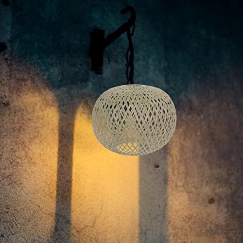 perfk Bamboo Woven Lampshade Handwoven Ceiling Pendant Light Shade Lamp Shade Chandelier Cover for Bedroom Teahouse Kitchen Island Restaurant Cafe, 21x20cm 3 perfk Bamboo Woven Lampshade Handwoven Ceiling Pendant Light Shade Lamp Shade Chandelier Cover for Bedroom Teahouse Kitchen Island Restaurant Cafe, 21x20cm - Image 3