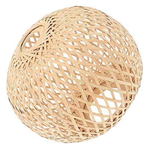 perfk Bamboo Woven Lampshade Handwoven Ceiling Pendant Light Shade Lamp Shade Chandelier Cover for Bedroom Teahouse Kitchen Island Restaurant Cafe, 21x20cm 1 perfk Bamboo Woven Lampshade Handwoven Ceiling Pendant Light Shade Lamp Shade Chandelier Cover for Bedroom Teahouse Kitchen Island Restaurant Cafe, 21x20cm