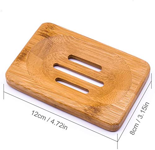 rayinblue 2 PACK Natural Wooden Bamboo Soap Dish Storage Holder Soap Holder for Bathroom Shower Soap Dish Container Hand Craft for Soap,Sponges and More 2 rayinblue 2 PACK Natural Wooden Bamboo Soap Dish Storage Holder Soap Holder for Bathroom Shower Soap Dish Container Hand Craft for Soap,Sponges and More - Image 2