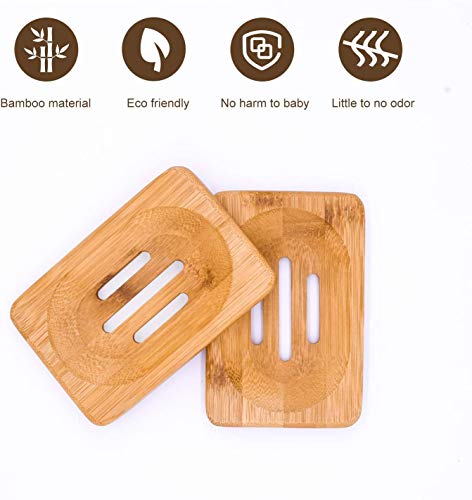 rayinblue 2 PACK Natural Wooden Bamboo Soap Dish Storage Holder Soap Holder for Bathroom Shower Soap Dish Container Hand Craft for Soap,Sponges and More 3 rayinblue 2 PACK Natural Wooden Bamboo Soap Dish Storage Holder Soap Holder for Bathroom Shower Soap Dish Container Hand Craft for Soap,Sponges and More - Image 3