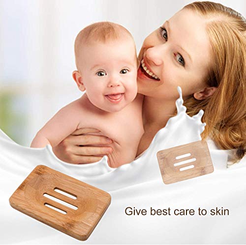 rayinblue 2 PACK Natural Wooden Bamboo Soap Dish Storage Holder Soap Holder for Bathroom Shower Soap Dish Container Hand Craft for Soap,Sponges and More 5 rayinblue 2 PACK Natural Wooden Bamboo Soap Dish Storage Holder Soap Holder for Bathroom Shower Soap Dish Container Hand Craft for Soap,Sponges and More - Image 5