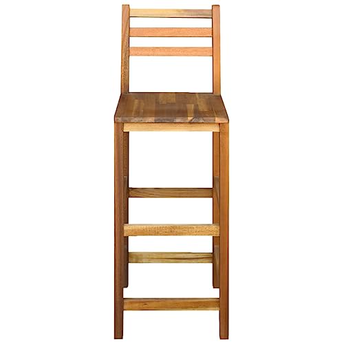 vidaXL Bar Chairs Set, 2 pcs Solid Acacia Wood, Durable and Sturdy, Comfortable Backrest and Footrest, Easy Assembly, Suitable for Indoor and Outdoor Use 3 vidaXL Bar Chairs Set, 2 pcs Solid Acacia Wood, Durable and Sturdy, Comfortable Backrest and Footrest, Easy Assembly, Suitable for Indoor and Outdoor Use - Image 3