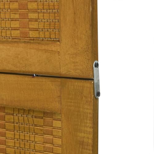 vidaXL Paulownia Wood Room Divider - 6-Panel Privacy Screen in Brown Bamboo, Flexible Folding Partition for Living Room, Bedroom, Office (210-215x220cm) 7 vidaXL Paulownia Wood Room Divider - 6-Panel Privacy Screen in Brown Bamboo, Flexible Folding Partition for Living Room, Bedroom, Office (210-215x220cm) - Image 7