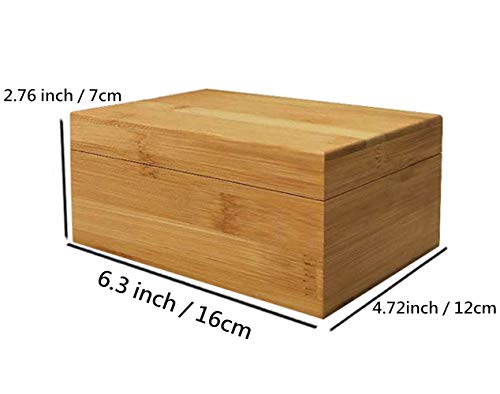 Zhou Bamboo Storage Box with Cover - Natural, Unpainted, Wooden Gift Box - 6.3x4.72x2.76 Inch 2 Zhou Bamboo Storage Box with Cover - Natural, Unpainted, Wooden Gift Box - 6.3x4.72x2.76 Inch - Image 2