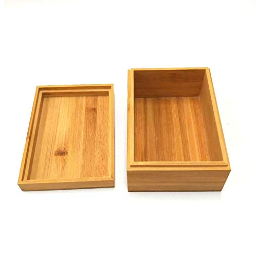 Zhou Bamboo Storage Box with Cover - Natural, Unpainted, Wooden Gift Box - 6.3x4.72x2.76 Inch 3 Zhou Bamboo Storage Box with Cover - Natural, Unpainted, Wooden Gift Box - 6.3x4.72x2.76 Inch - Image 3