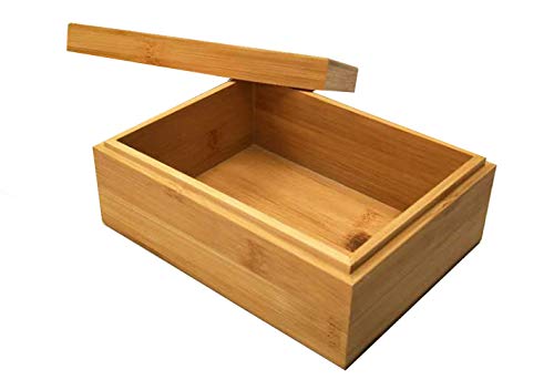 Zhou Bamboo Storage Box with Cover - Natural, Unpainted, Wooden Gift Box - 6.3x4.72x2.76 Inch 4 Zhou Bamboo Storage Box with Cover - Natural, Unpainted, Wooden Gift Box - 6.3x4.72x2.76 Inch - Image 4