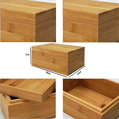 Zhou Bamboo Storage Box with Cover - Natural, Unpainted, Wooden Gift Box - 6.3x4.72x2.76 Inch 6 Zhou Bamboo Storage Box with Cover - Natural, Unpainted, Wooden Gift Box - 6.3x4.72x2.76 Inch - Image 6