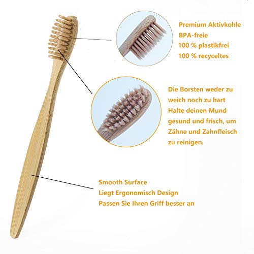 10 Color Bamboo Toothbrushes Multipack | Soft Bristles Wooden Toothbrush for Adult | Premium BPA Free Vegan Eco-Friendly, Plastic-Free, Biodegradable & Compostable Charcoal Manual Toothbrush 3 10 Color Bamboo Toothbrushes Multipack | Soft Bristles Wooden Toothbrush for Adult | Premium BPA Free Vegan Eco-Friendly, Plastic-Free, Biodegradable & Compostable Charcoal Manual Toothbrush - Image 3