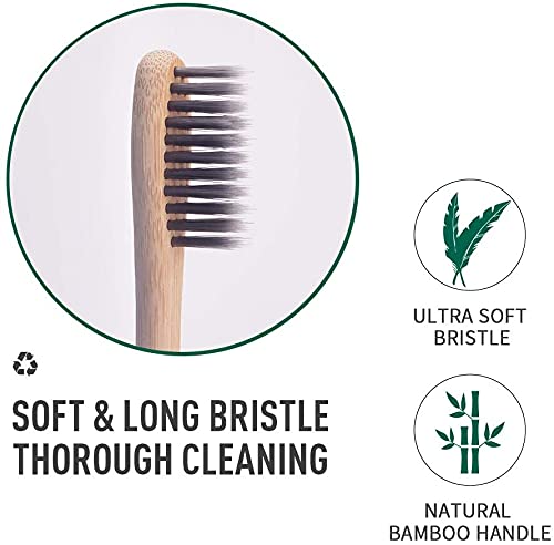 12 Pcs Eco-Friendly Charcoal Toothbrushes Natural Bamboo | Biodegradable Soft Bristle Toothbrush(12 Pack) 2 12 Pcs Eco-Friendly Charcoal Toothbrushes Natural Bamboo | Biodegradable Soft Bristle Toothbrush(12 Pack) - Image 2