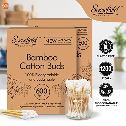 1,200pcs Bamboo Cotton Buds for Ear Cleaning - Multipurpose Wool Bud for Makeup Application - Bamboo Handle Cotton Swabs for Baby Care, Craft Use, Personal Hygiene, Precision Cleaning 7.25cm Sticks 3 1,200pcs Bamboo Cotton Buds for Ear Cleaning - Multipurpose Wool Bud for Makeup Application - Bamboo Handle Cotton Swabs for Baby Care, Craft Use, Personal Hygiene, Precision Cleaning 7.25cm Sticks - Image 3