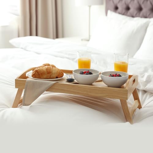 1ABOVE Bamboo Folding Breakfast Tray with Handles, Multipurpose Lap Tray for Breakfast in Bed, Sofa, Eating, Working, Serving, Drawing, Laptop Stand & Snack Tray (NATURAL) 3 1ABOVE Bamboo Folding Breakfast Tray with Handles, Multipurpose Lap Tray for Breakfast in Bed, Sofa, Eating, Working, Serving, Drawing, Laptop Stand & Snack Tray (NATURAL) - Image 3