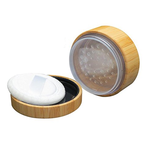 1PCS 30G(30ML)/1oz Empty Environmental Bamboo Appearance Loose Powder Cosmetic Jars Makeup Storage Case Box Holder Container with Plastic Sifter and Sponge Puff Baby Powder Puff Kit DIY Beauty Tool 2 1PCS 30G(30ML)/1oz Empty Environmental Bamboo Appearance Loose Powder Cosmetic Jars Makeup Storage Case Box Holder Container with Plastic Sifter and Sponge Puff Baby Powder Puff Kit DIY Beauty Tool - Image 2