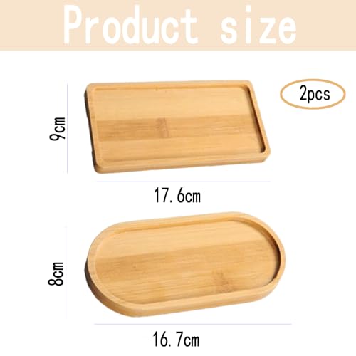 2 Pcs Bamboo Tray, Oval Wooden Trays, Small Solid Bamboo Tea Serving Tray Bamboo Plant Saucer Flower Plant Succulent Tray for Coaster, Tea, Coffee, Cake, Snack(Two Shapes) 2 2 Pcs Bamboo Tray, Oval Wooden Trays, Small Solid Bamboo Tea Serving Tray Bamboo Plant Saucer Flower Plant Succulent Tray for Coaster, Tea, Coffee, Cake, Snack(Two Shapes) - Image 2