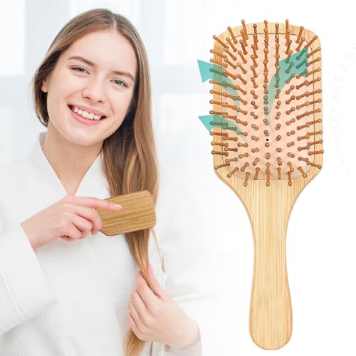 3PCS Natural Bamboo Hair Brush Set for Women, Men and Kids | Includes Paddle Detangling Brushes, Rat Tail Comb for Thin, Thick, Long, Short and Curly Hair 4 3PCS Natural Bamboo Hair Brush Set for Women, Men and Kids | Includes Paddle Detangling Brushes, Rat Tail Comb for Thin, Thick, Long, Short and Curly Hair - Image 4
