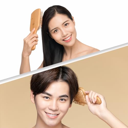 3PCS Natural Bamboo Hair Brush Set for Women, Men and Kids | Includes Paddle Detangling Brushes, Rat Tail Comb for Thin, Thick, Long, Short and Curly Hair 6 3PCS Natural Bamboo Hair Brush Set for Women, Men and Kids | Includes Paddle Detangling Brushes, Rat Tail Comb for Thin, Thick, Long, Short and Curly Hair - Image 6