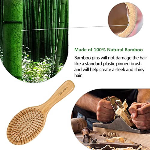 4 Piece Bamboo Hair Brush and Comb Set with Paddle Detangling Hairbrush Natural Wide-tooth and tail comb No Bristle, suit for Women Men Kids Thick/Thin/Curly/Dry Hair Gift kit 3 4 Piece Bamboo Hair Brush and Comb Set with Paddle Detangling Hairbrush Natural Wide-tooth and tail comb No Bristle, suit for Women Men Kids Thick/Thin/Curly/Dry Hair Gift kit - Image 3