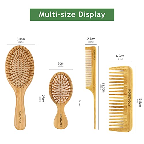 4 Piece Bamboo Hair Brush and Comb Set with Paddle Detangling Hairbrush Natural Wide-tooth and tail comb No Bristle, suit for Women Men Kids Thick/Thin/Curly/Dry Hair Gift kit 5 4 Piece Bamboo Hair Brush and Comb Set with Paddle Detangling Hairbrush Natural Wide-tooth and tail comb No Bristle, suit for Women Men Kids Thick/Thin/Curly/Dry Hair Gift kit - Image 5