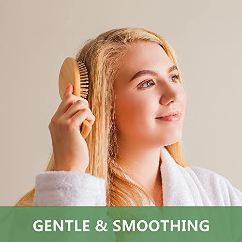 4 Piece Bamboo Hair Brush and Comb Set with Paddle Detangling Hairbrush Natural Wide-tooth and tail comb No Bristle, suit for Women Men Kids Thick/Thin/Curly/Dry Hair Gift kit 6 4 Piece Bamboo Hair Brush and Comb Set with Paddle Detangling Hairbrush Natural Wide-tooth and tail comb No Bristle, suit for Women Men Kids Thick/Thin/Curly/Dry Hair Gift kit - Image 6