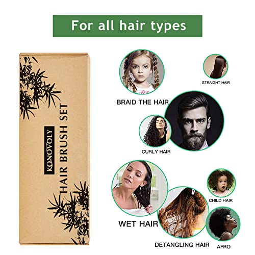4 Piece Bamboo Hair Brush and Comb Set with Paddle Detangling Hairbrush Natural Wide-tooth and tail comb No Bristle, suit for Women Men Kids Thick/Thin/Curly/Dry Hair Gift kit 7 4 Piece Bamboo Hair Brush and Comb Set with Paddle Detangling Hairbrush Natural Wide-tooth and tail comb No Bristle, suit for Women Men Kids Thick/Thin/Curly/Dry Hair Gift kit - Image 7