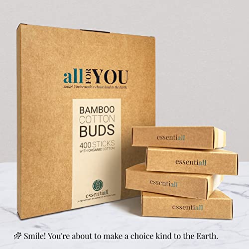 400 (4x100) Organic Premium Bamboo Cotton Buds with 100% Organic Cotton. This is a Zero Waste, Biodegradable, Plastic-Free, Eco Friendly, Vegan Product by Essentiall 2 400 (4x100) Organic Premium Bamboo Cotton Buds with 100% Organic Cotton. This is a Zero Waste, Biodegradable, Plastic-Free, Eco Friendly, Vegan Product by Essentiall - Image 2