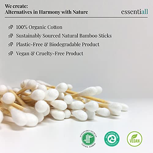 400 (4x100) Organic Premium Bamboo Cotton Buds with 100% Organic Cotton. This is a Zero Waste, Biodegradable, Plastic-Free, Eco Friendly, Vegan Product by Essentiall 3 400 (4x100) Organic Premium Bamboo Cotton Buds with 100% Organic Cotton. This is a Zero Waste, Biodegradable, Plastic-Free, Eco Friendly, Vegan Product by Essentiall - Image 3